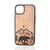 Engraved Bear iPhone case with mountains and moon, wood phone case, rustic adventure design.