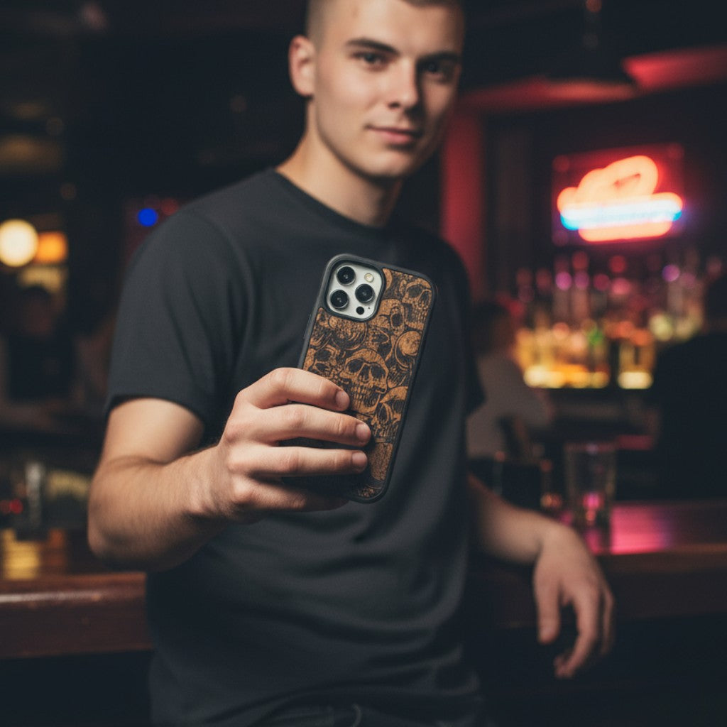Skulls Unchained – GR8CASE Wood Phone Case