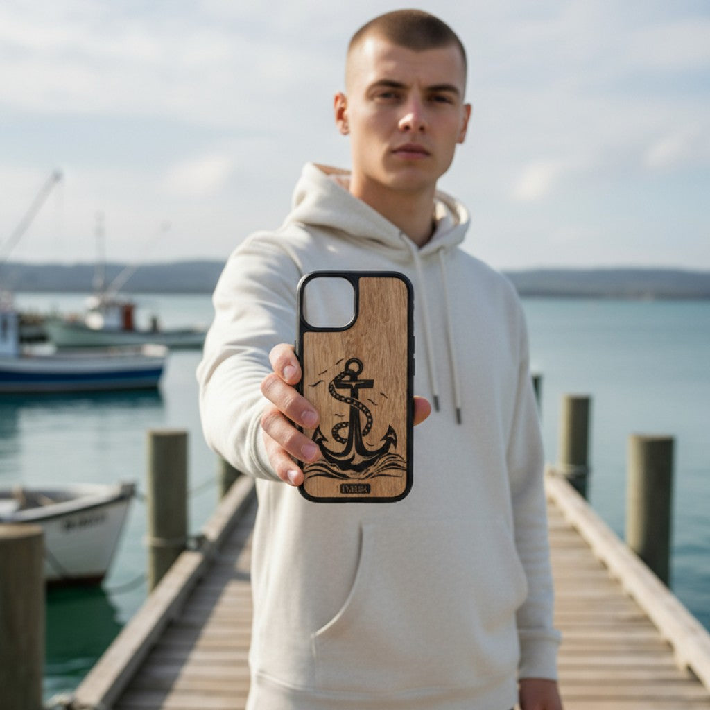 Driftwood Anchor – GR8CASE Wood Phone Case