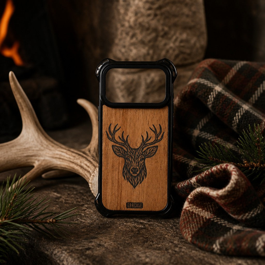 Branch &amp; Bramble Stag | Tree Branch Deer | GR8CASE Wood Phone Case