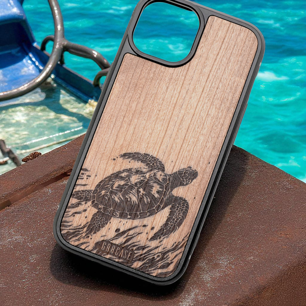 Ocean Voyager Turtle – GR8CASE Wood Phone Case