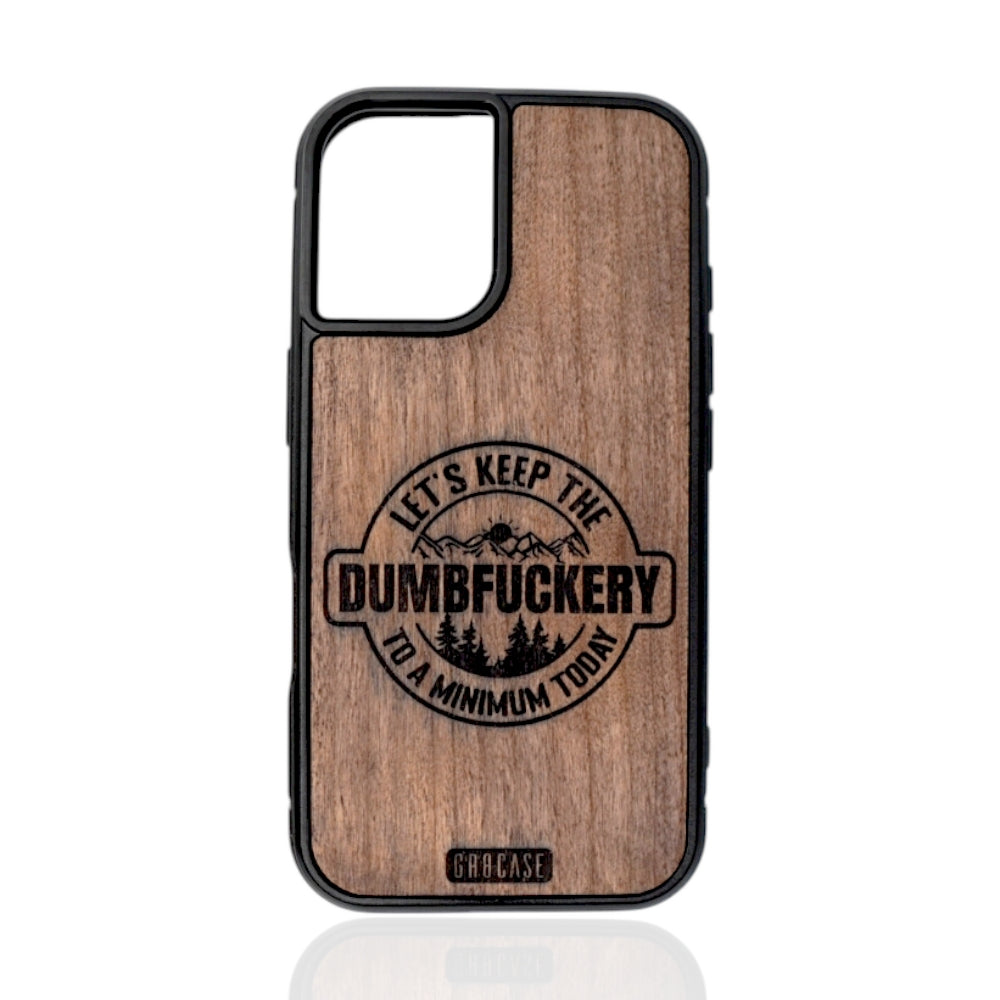 Funny laser engraved wood phone case in cherry, mahogany, or birch – sarcastic iPhone case, rustic style