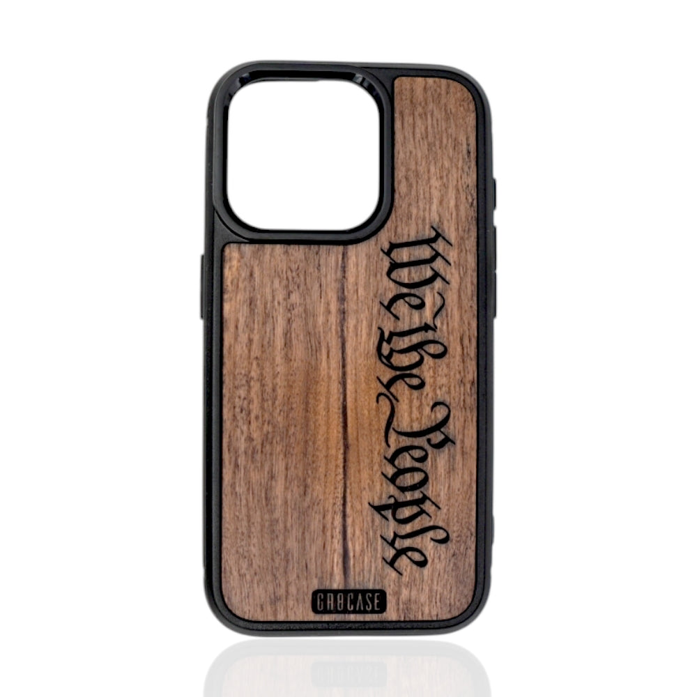 We The People wood phone case with cherry wood for iPhone and Samsung – GR8CASE vertical engraving