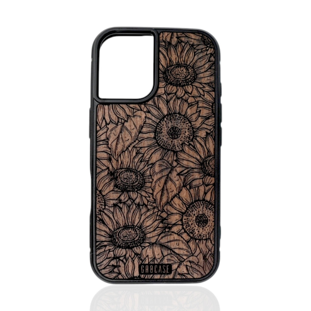 Sunflower Bloom Cherry Wood GR8CASE Wood Phone Case For iPhone