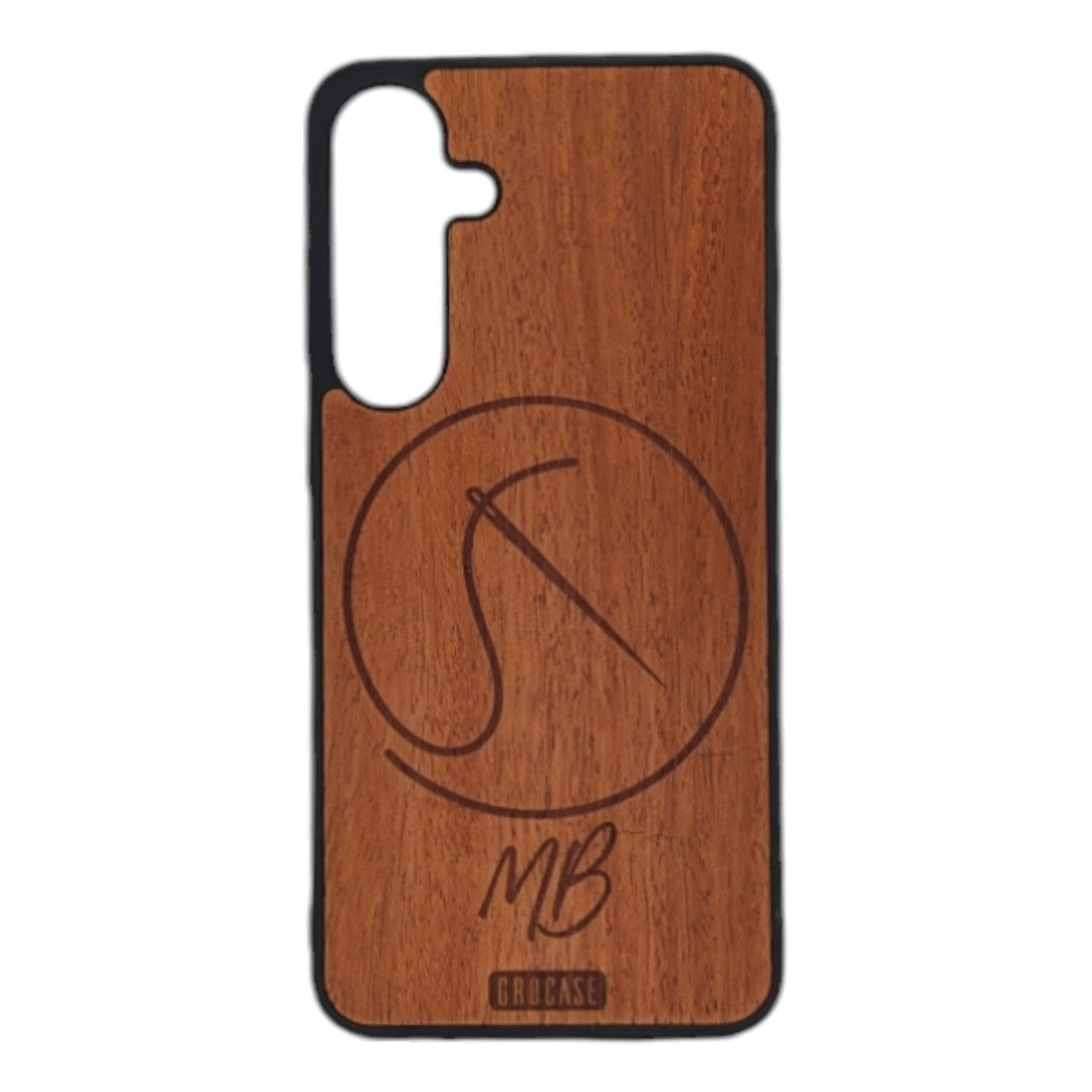 Sewing Needle And Thread Design Wood Phone Case For Galaxy S24 Plus