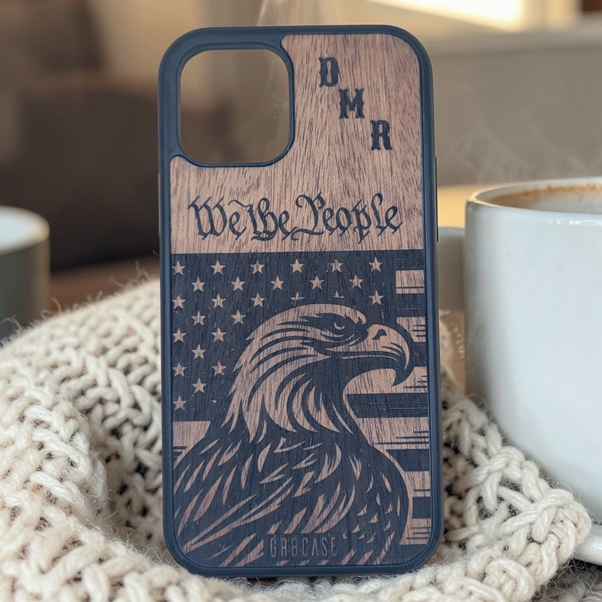 The Founding Father | We The People &amp; Eagle | GR8CASE Wood Phone Case