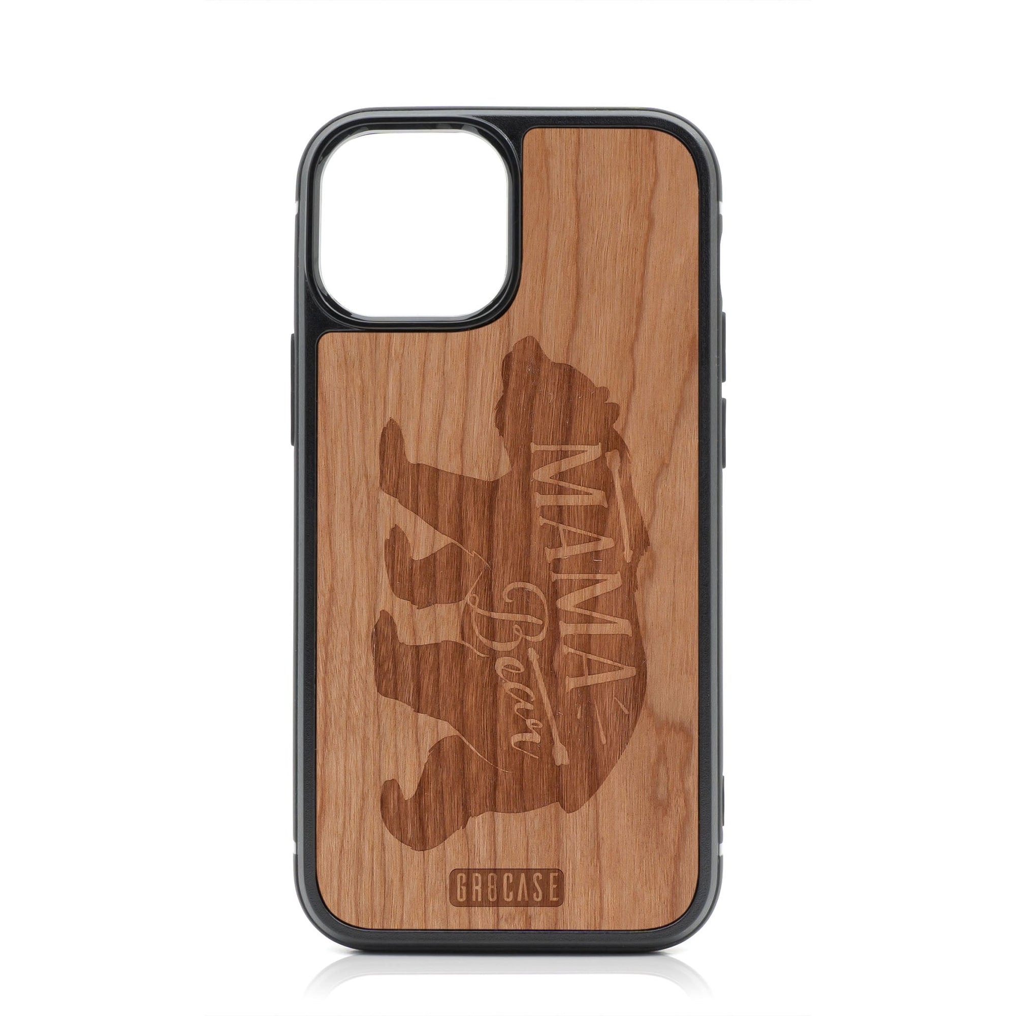 Mama Bear Design MagSafe Compatible Wood Case For iPhone 16 Plus