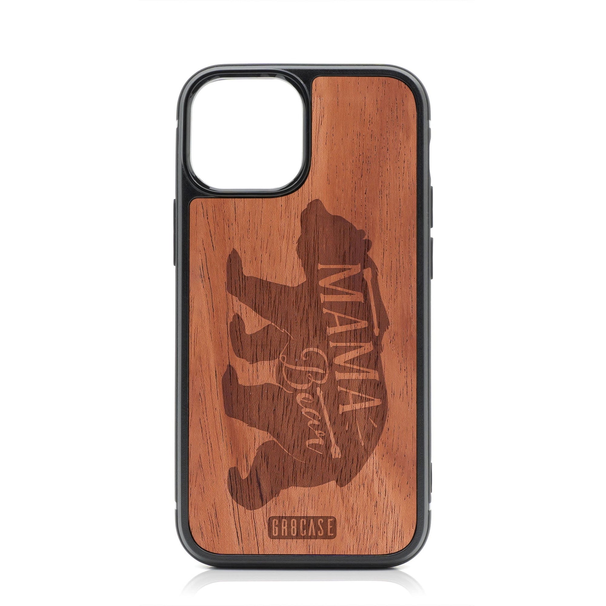 Mama Bear Design MagSafe Compatible Wood Case For iPhone 16 Plus