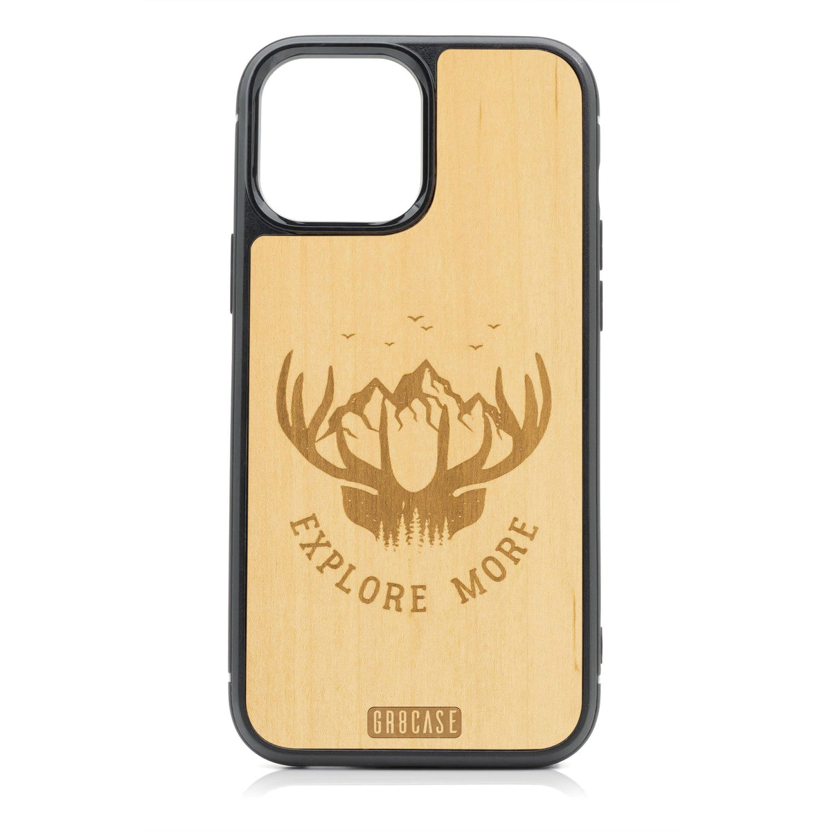 Explore More (Forest, Mountain &amp; Antlers) Design MagSafe Compatible Wood Case For iPhone 16 Pro Max