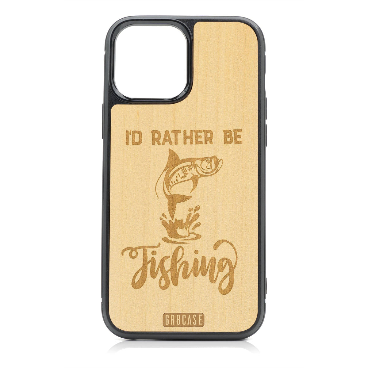 I&#39;D Rather Be Fishing Design MagSafe Compatible Wood Case For iPhone 16 Pro Max