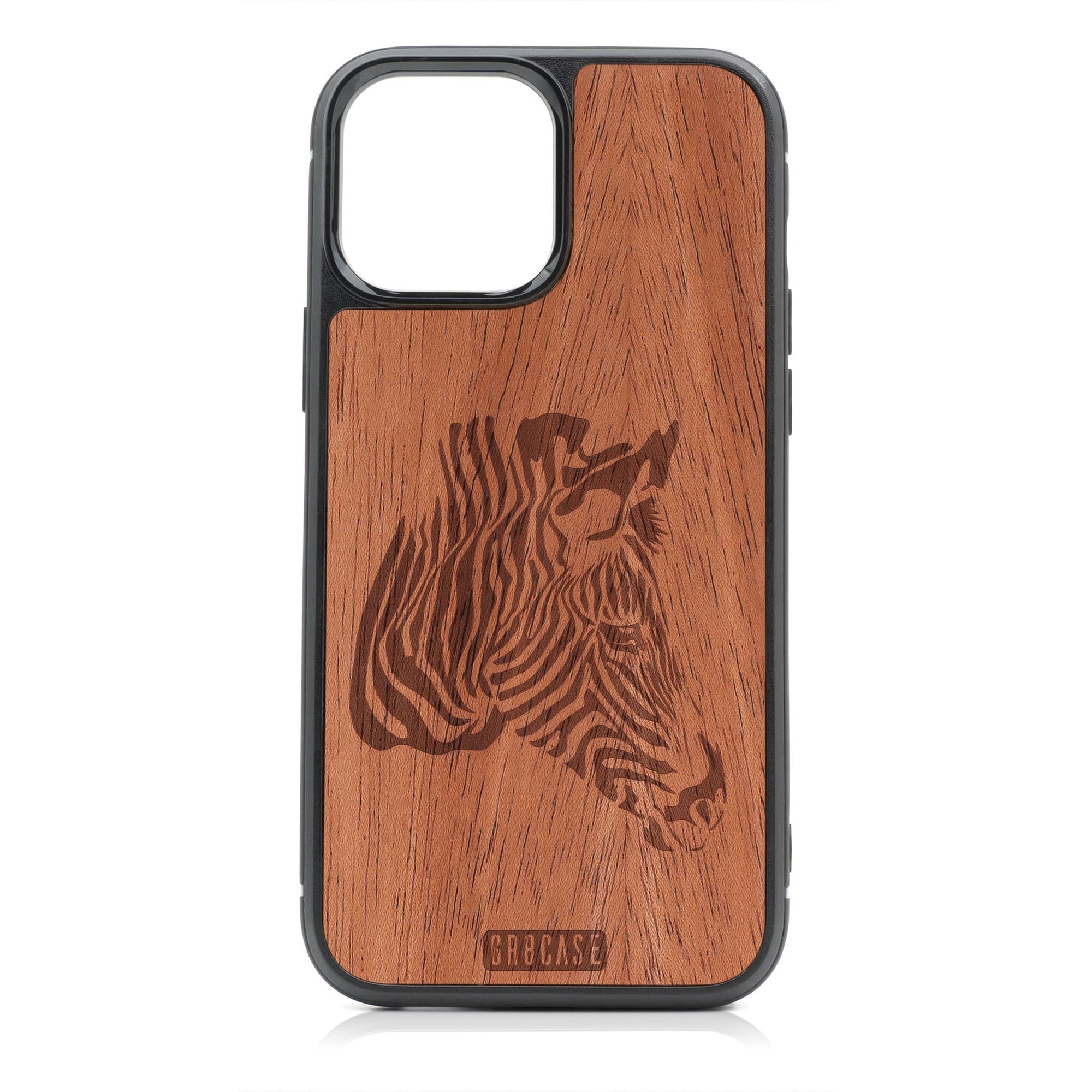 Zebra Design MagSafe Compatible Wood Case For iPhone 16 Pro Max