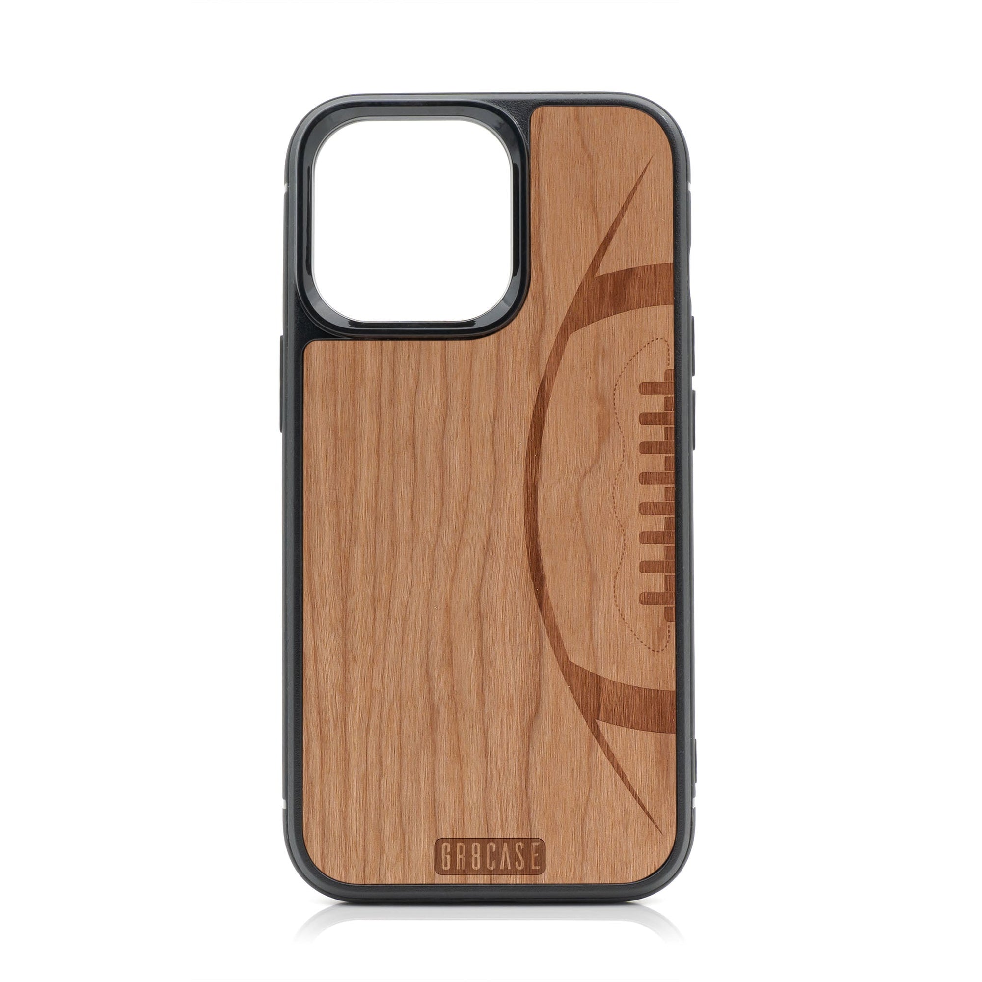 Football Design MagSafe Compatible Wood Case For iPhone 16 Pro