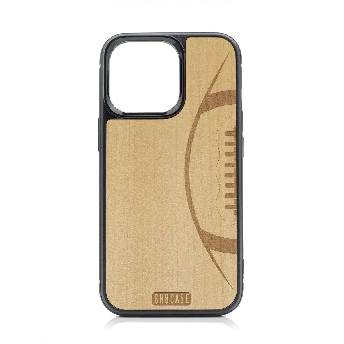 Football Design MagSafe Compatible Wood Case For iPhone 16 Pro