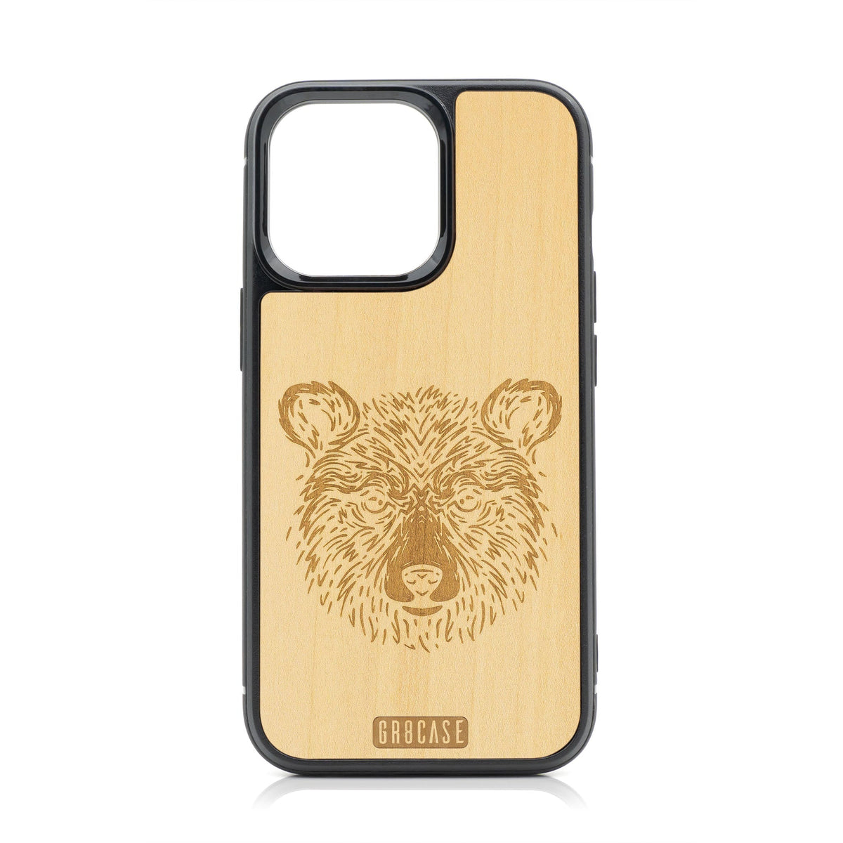 Furry Bear Design MagSafe Compatible Wood Case For iPhone 16 Pro