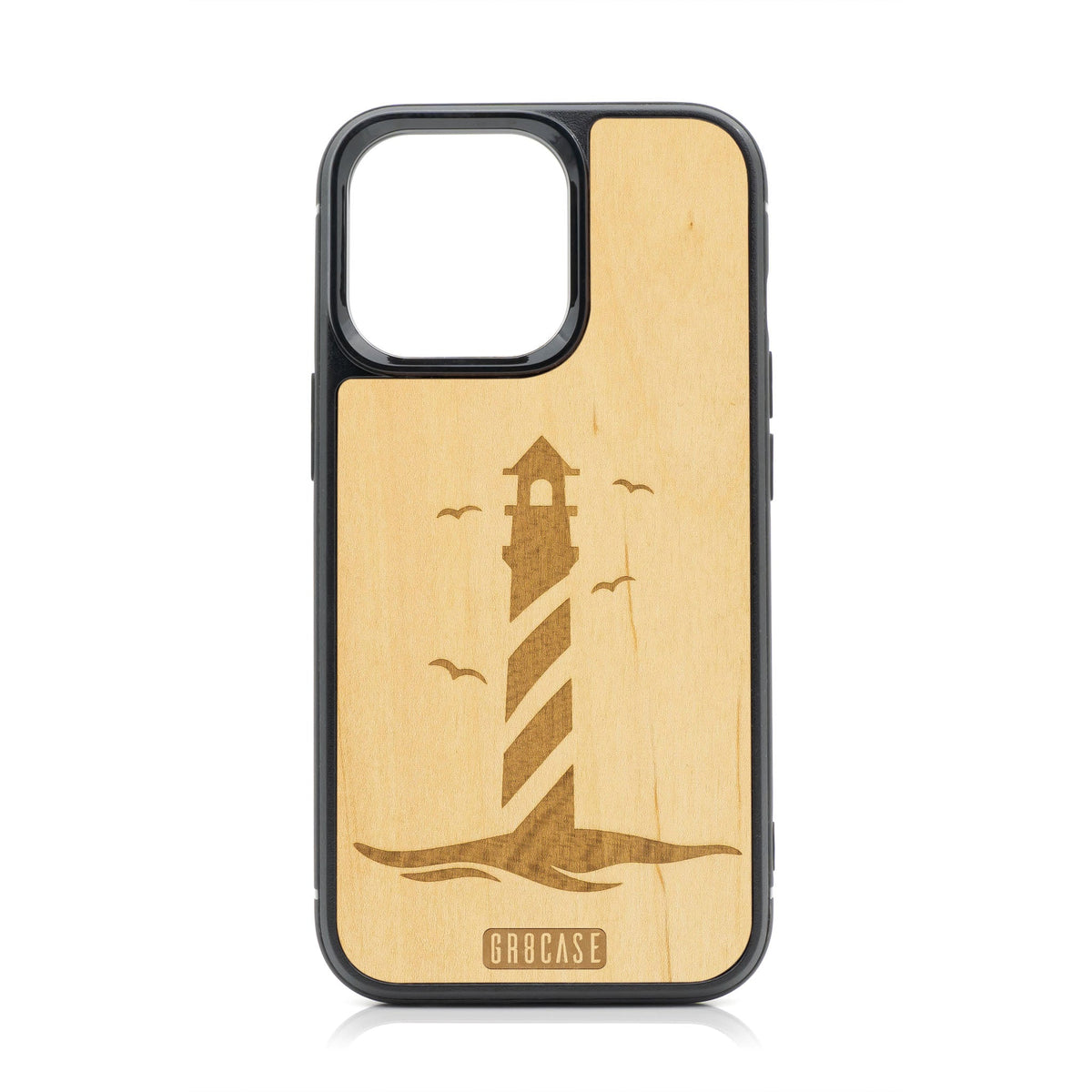 Lighthouse Design MagSafe Compatible Wood Case For iPhone 16 Pro