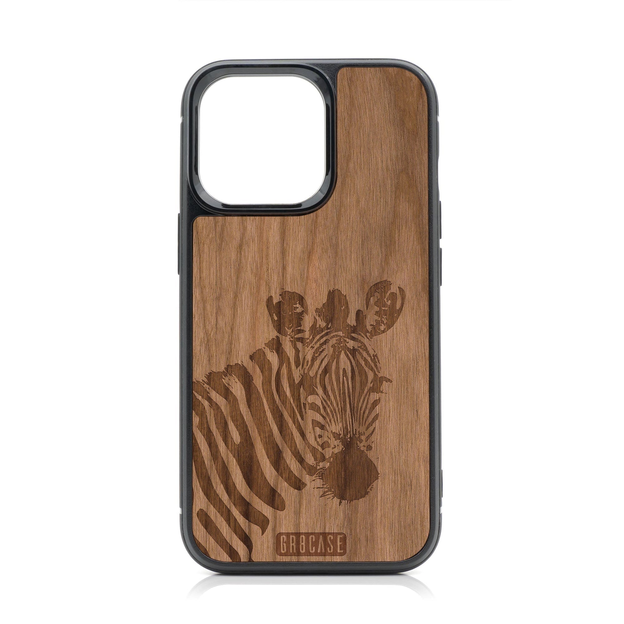 Lookout Zebra Design MagSafe Compatible Wood Case For iPhone 16 Pro