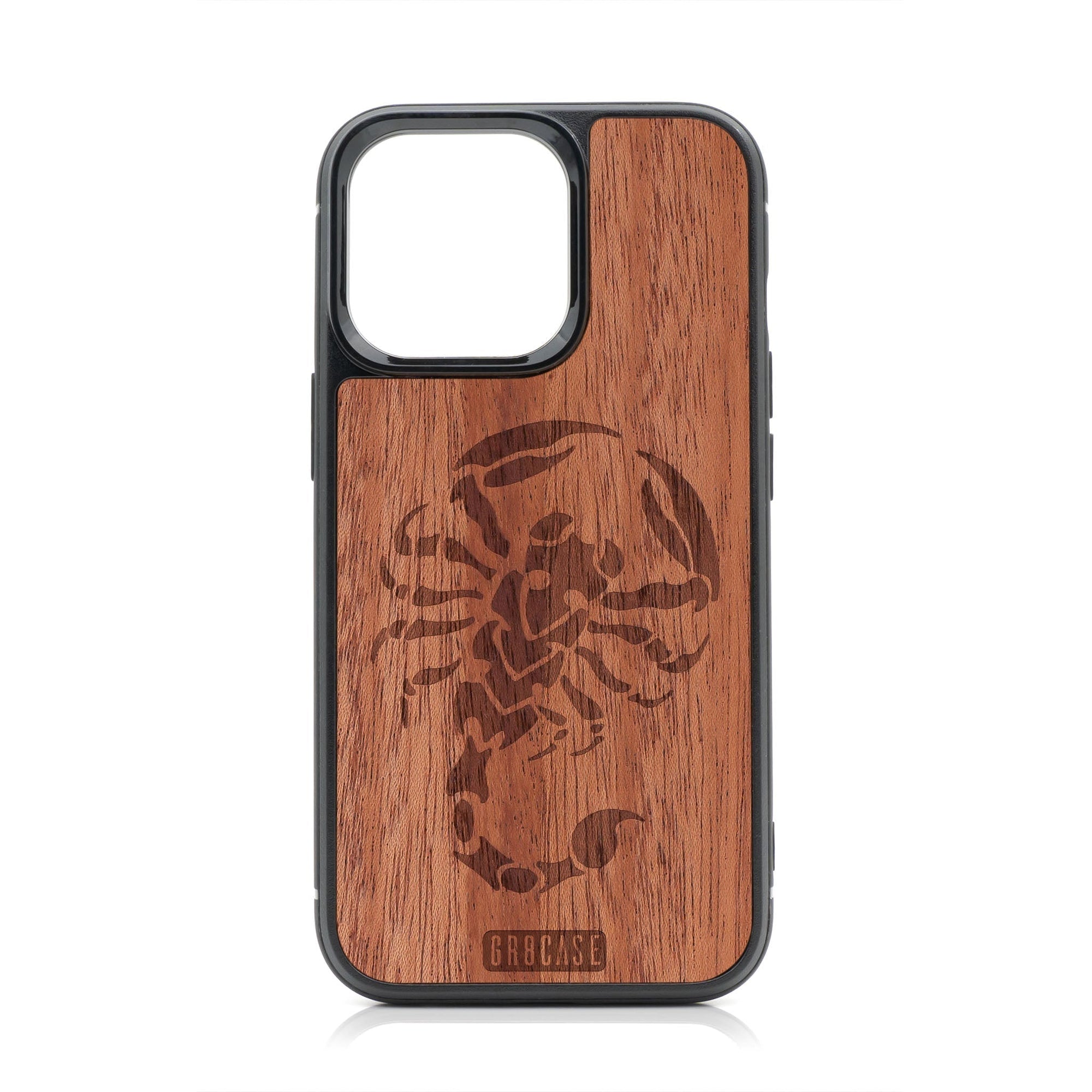 Scorpion Design MagSafe Compatible Wood Case For iPhone 16 Pro