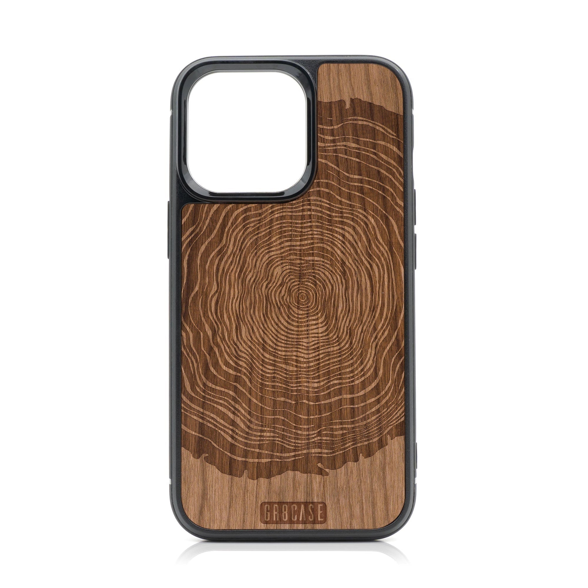 Tree Rings Design MagSafe Compatible Wood Case For iPhone 16 Pro