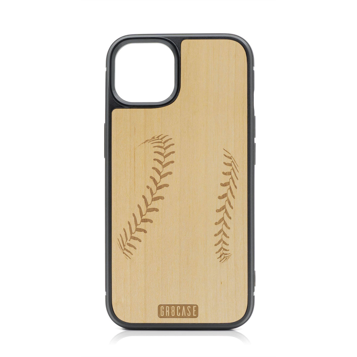 Baseball Stitches Design MagSafe Compatible Wood Case For iPhone 16