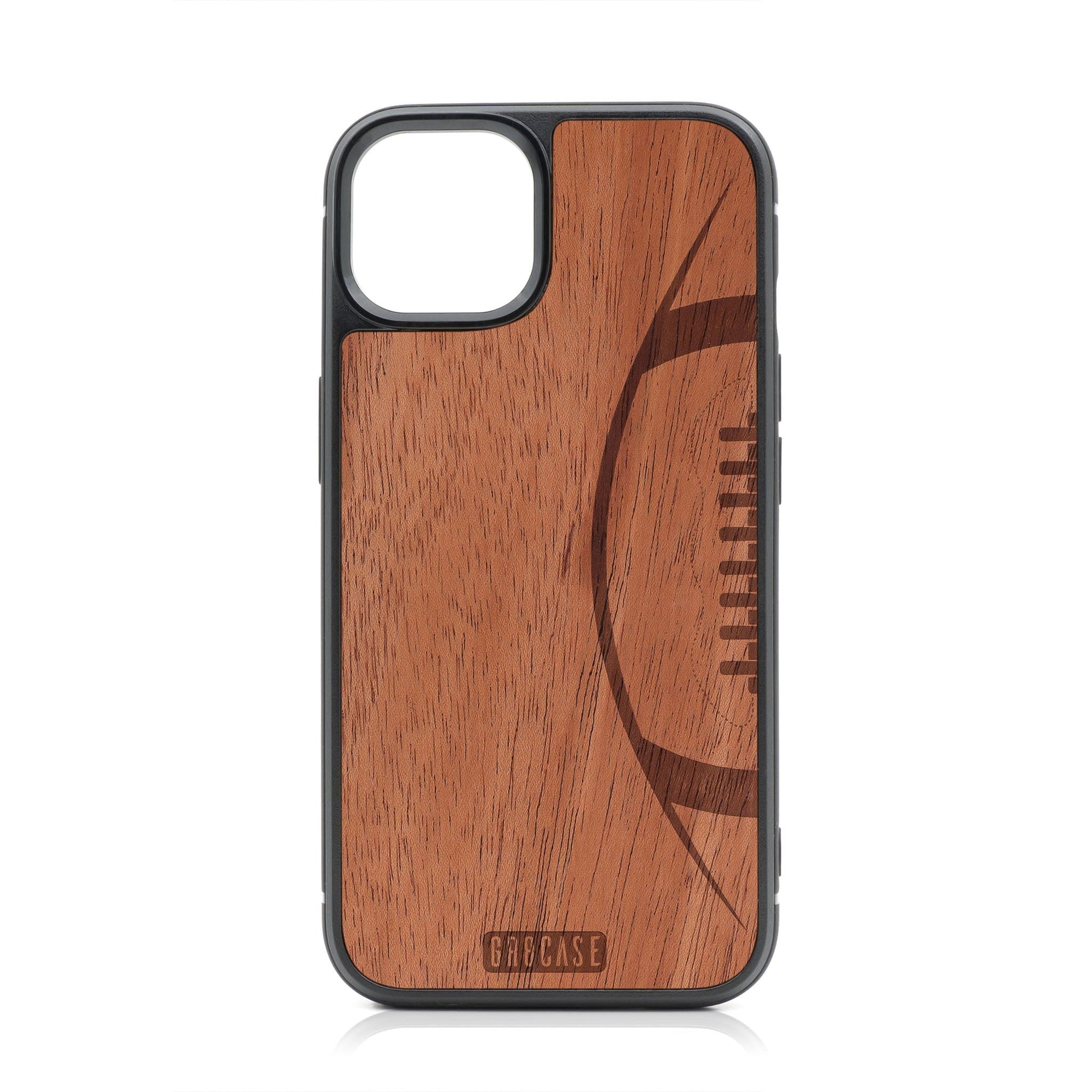 Football Design MagSafe Compatible Wood Case For iPhone 16