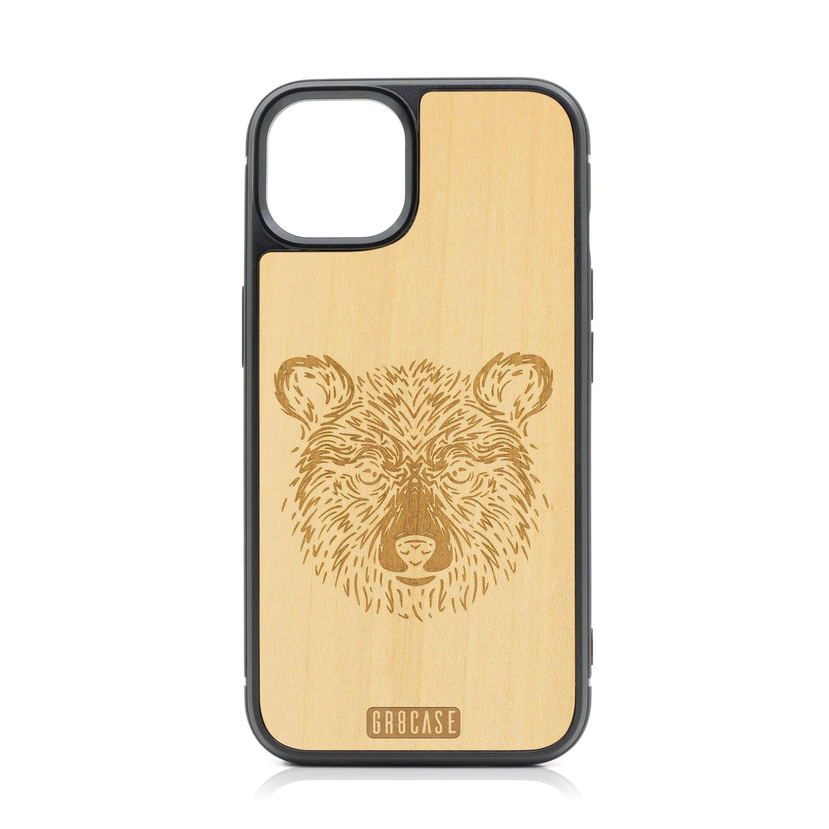 Furry Bear Design MagSafe Compatible Wood Case For iPhone 16