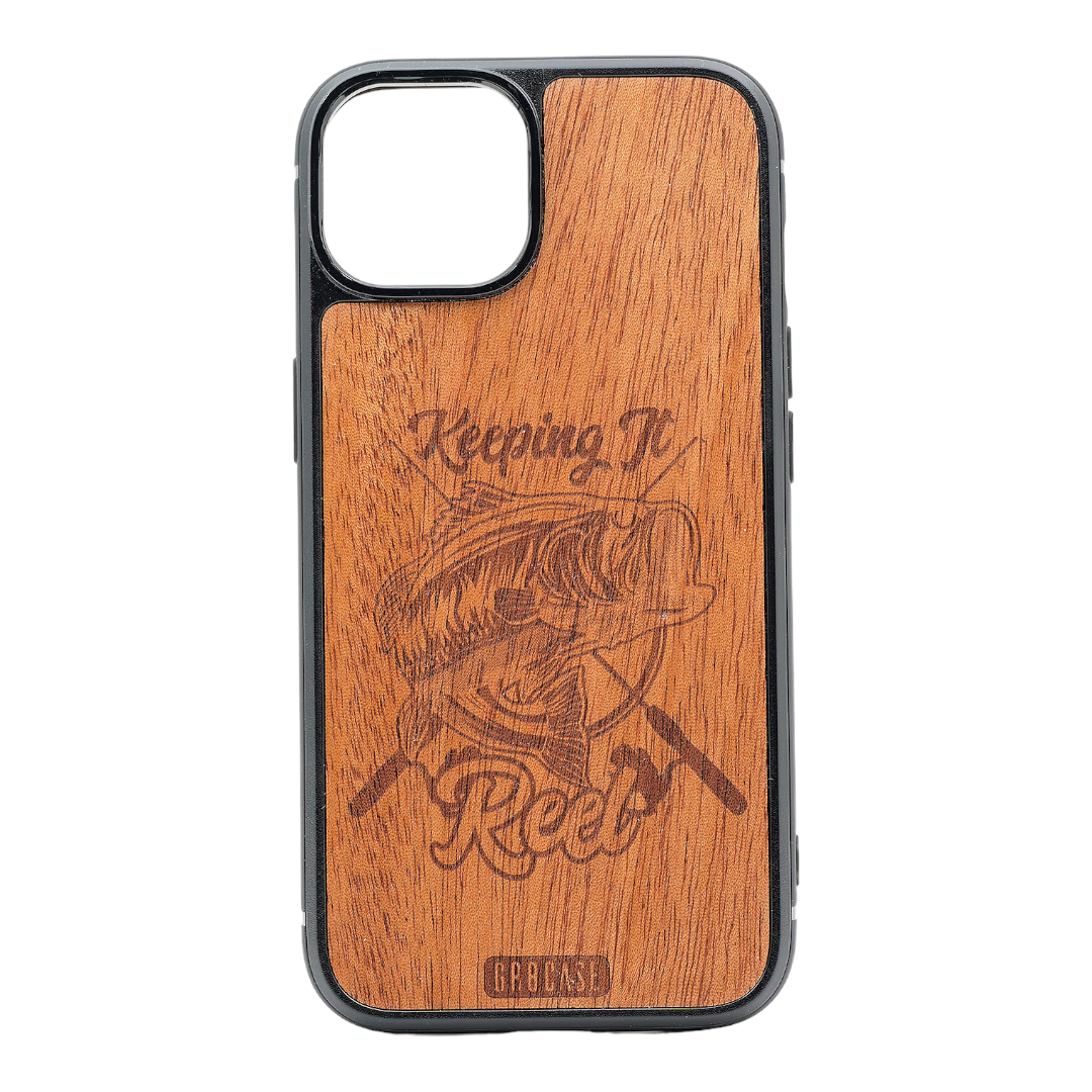 Keeping It Reel Fishing Design MagSafe Compatible Wood Case For iPhone 16