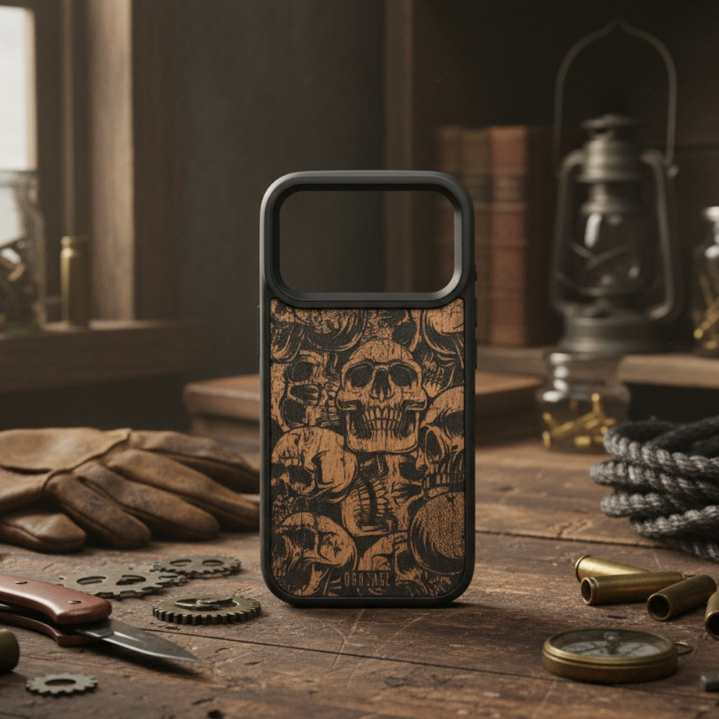 Skulls Unchained – GR8CASE Wood Phone Case