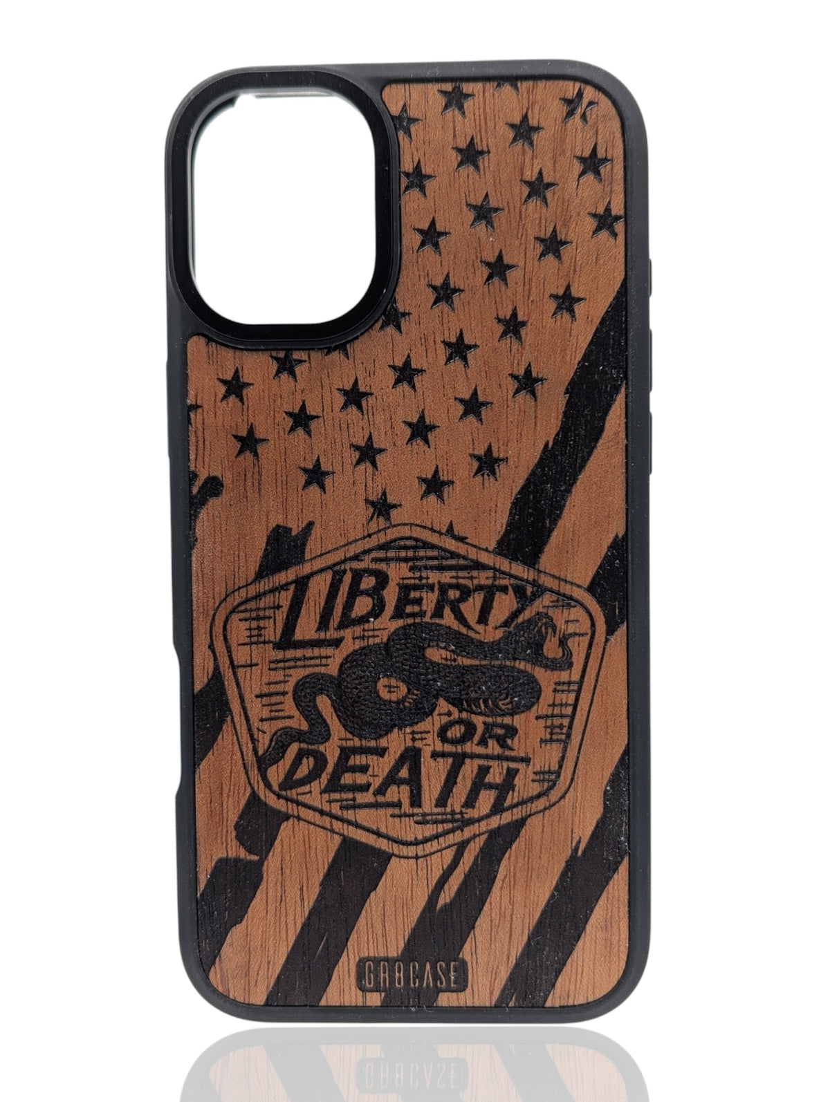 Liberty or Death USA Flag - GR8CASE Wood Phone Case
