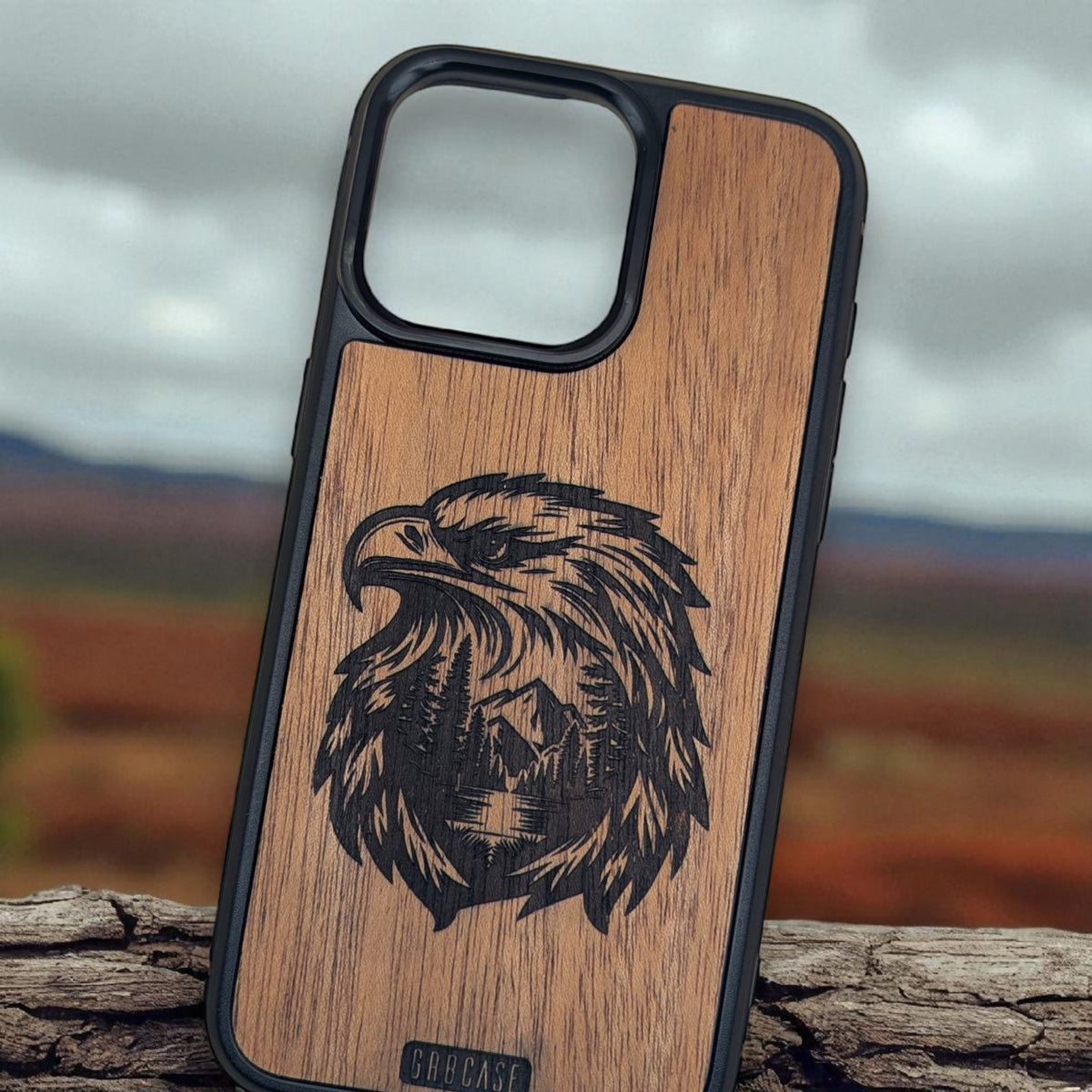 Double Exposure Majestic Eagle – GR8CASE Wood Phone Case