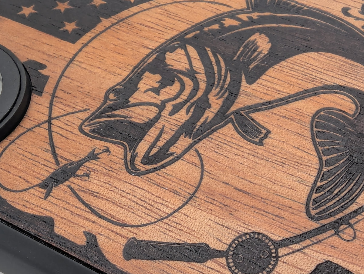 Bass Fishing American Flag – GR8CASE Wood Phone Case