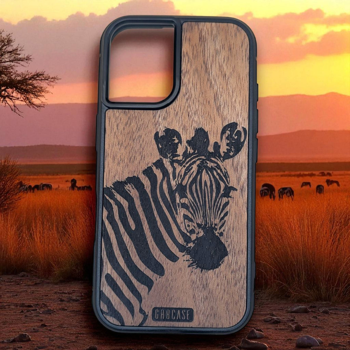 Lookout Zebra – GR8CASE Wood Phone Case