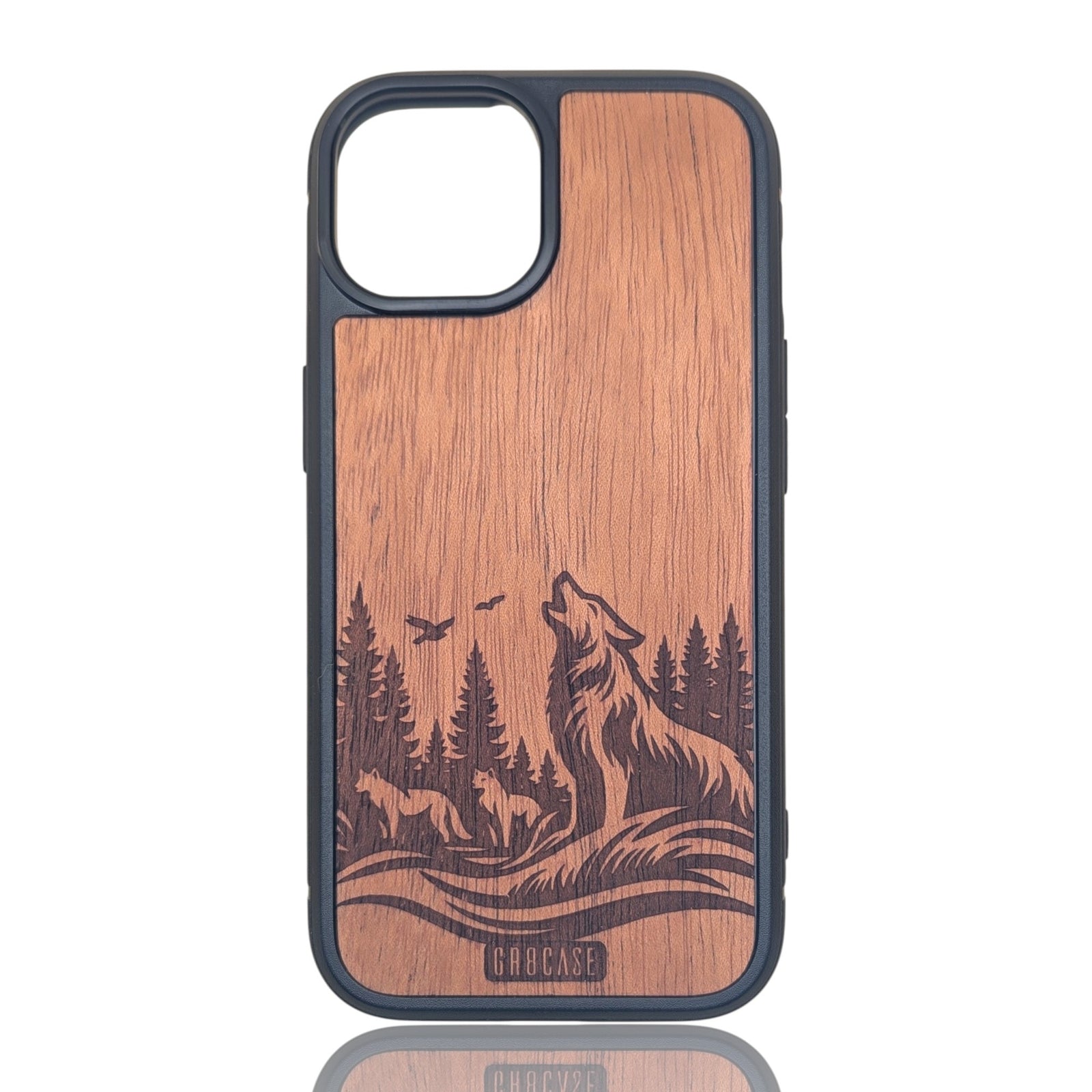 Lone Howl - Wolf Design – GR8CASE Wood Phone Case