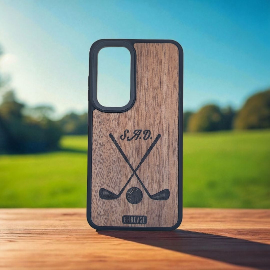 Rustic Crossed Clubs Golf Design – GR8CASE Wood Phone Case