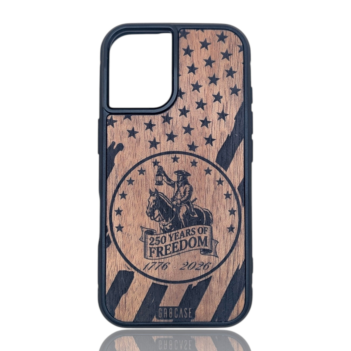 engraved paul revere 250 years of freedom wood phone case for iphone and samsung