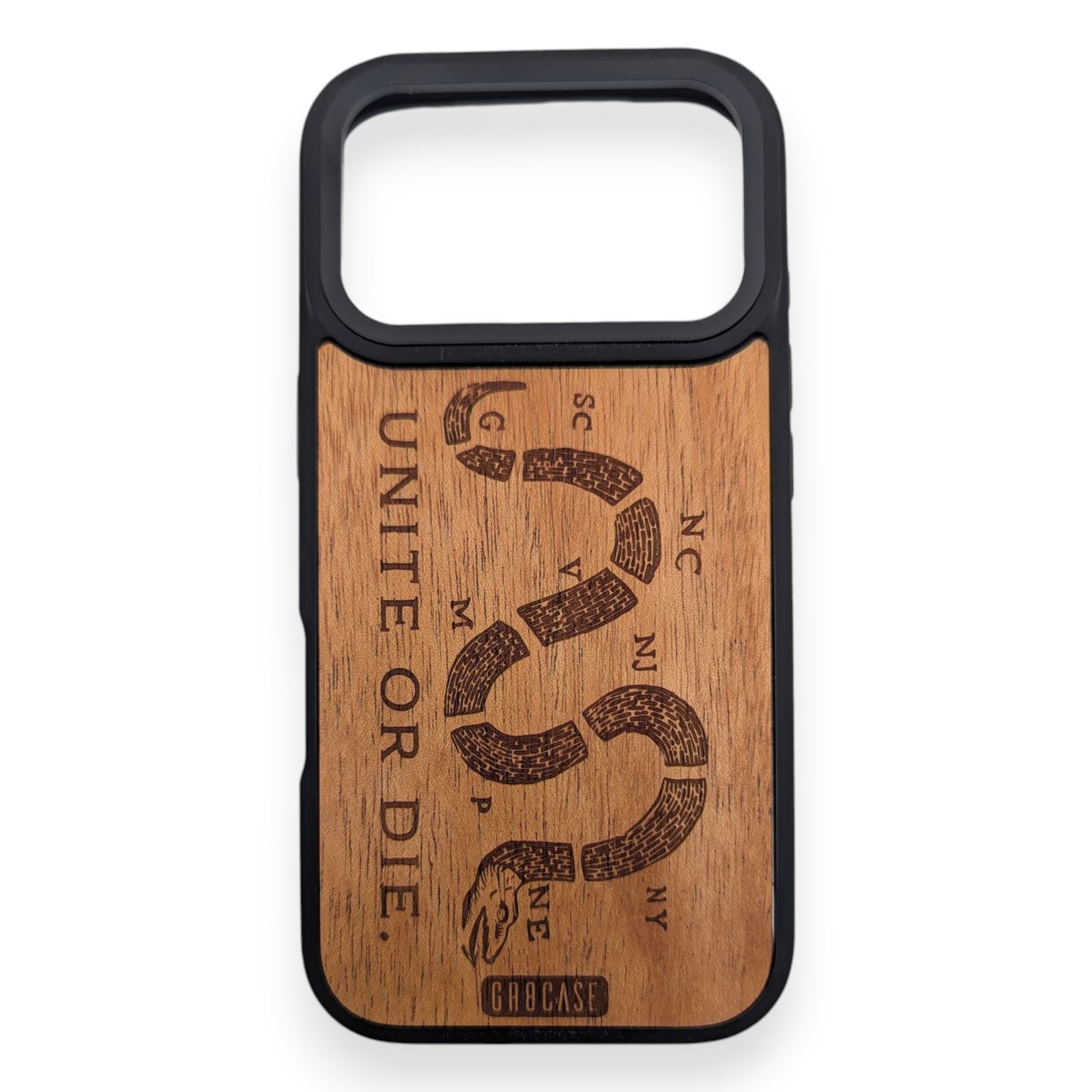 Unite or Die Snake  – GR8CASE Wood Phone Case
