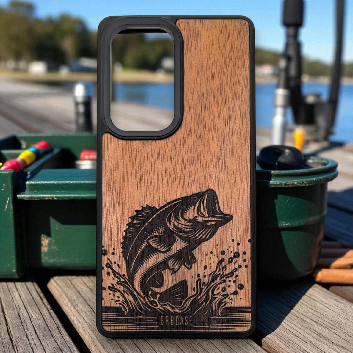 Backwater Bass Strike – GR8CASE Wood Phone Case