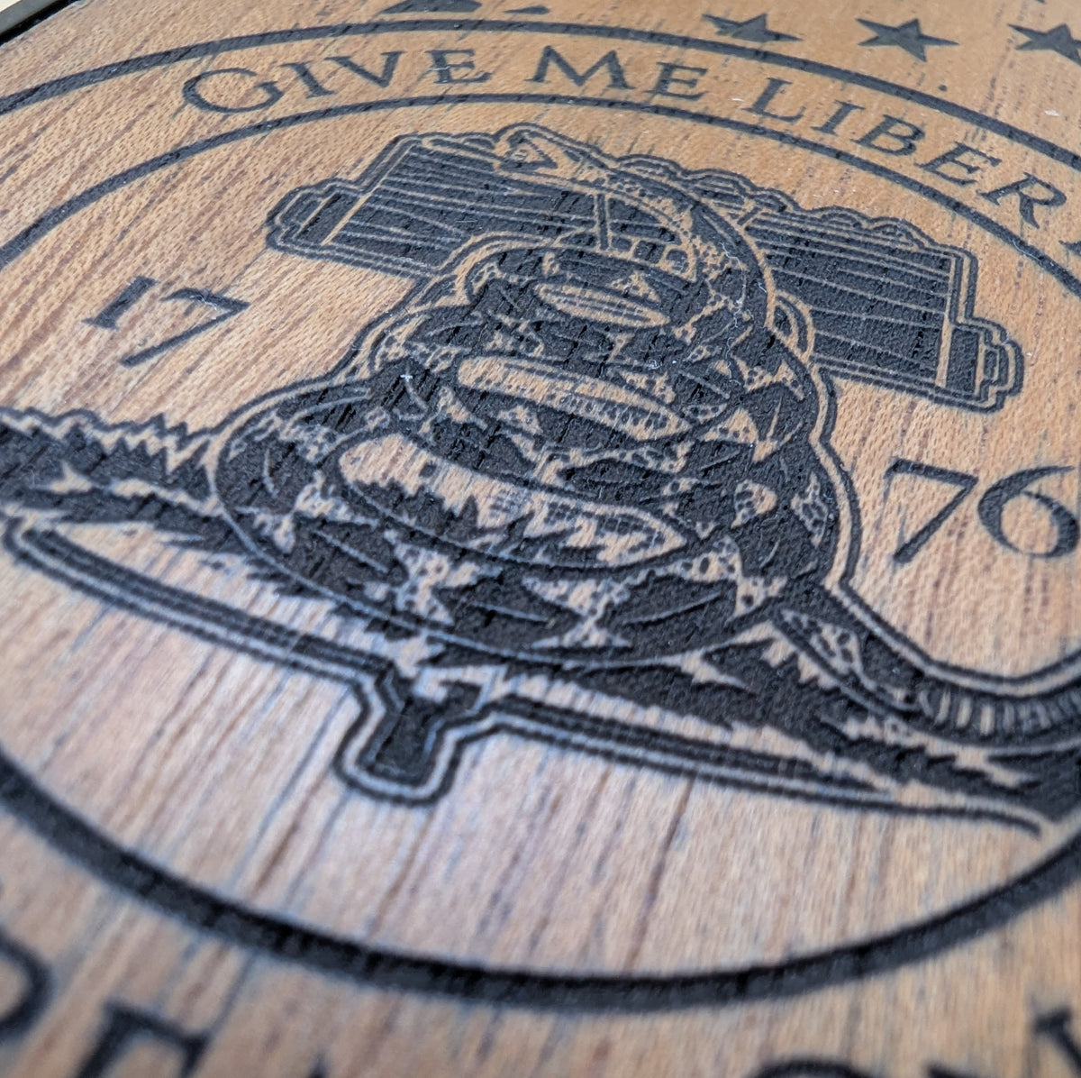 Give Me Liberty – Don’t Tread On Me – GR8CASE Wood Phone Case