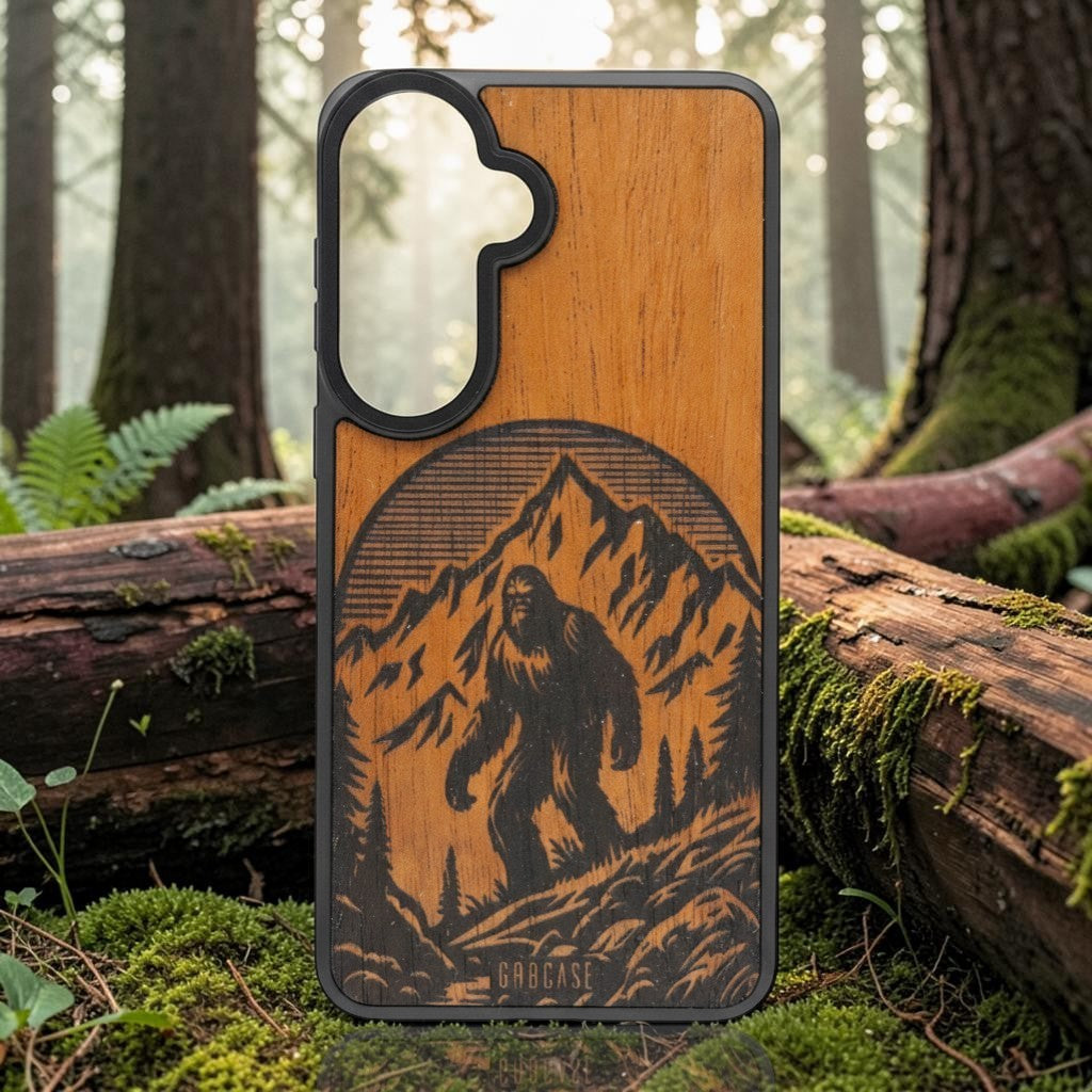 The Shadow Wanderer | Bigfoot Mountain Landscape | GR8CASE Wood Phone Case