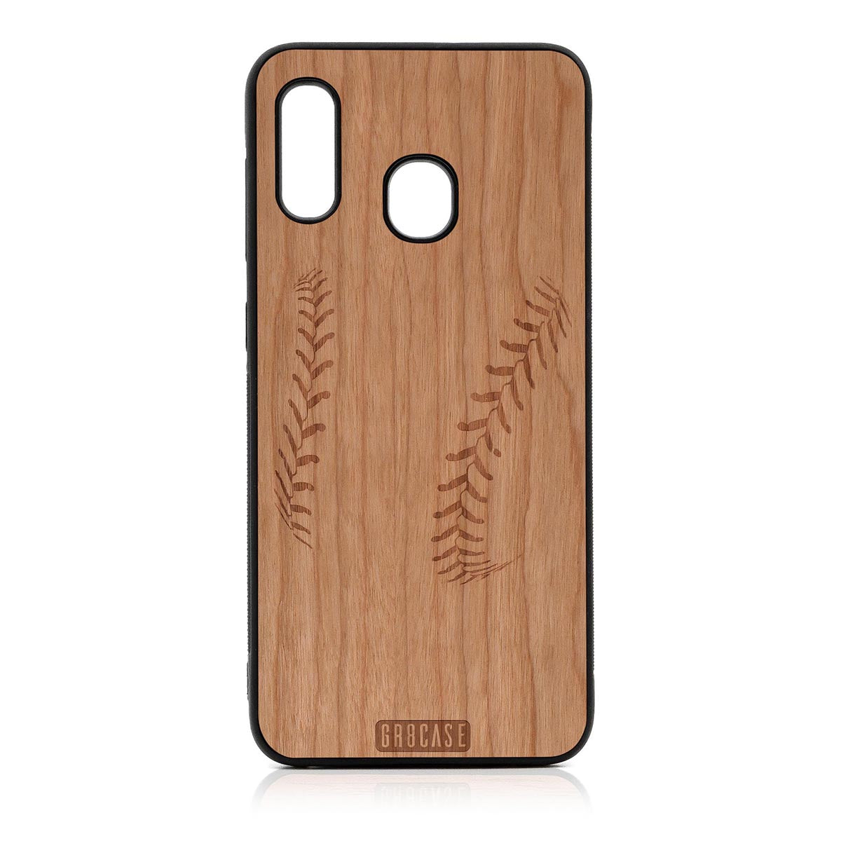Baseball Stitches Design Wood Case For Samsung Galaxy A20 by GR8CASE