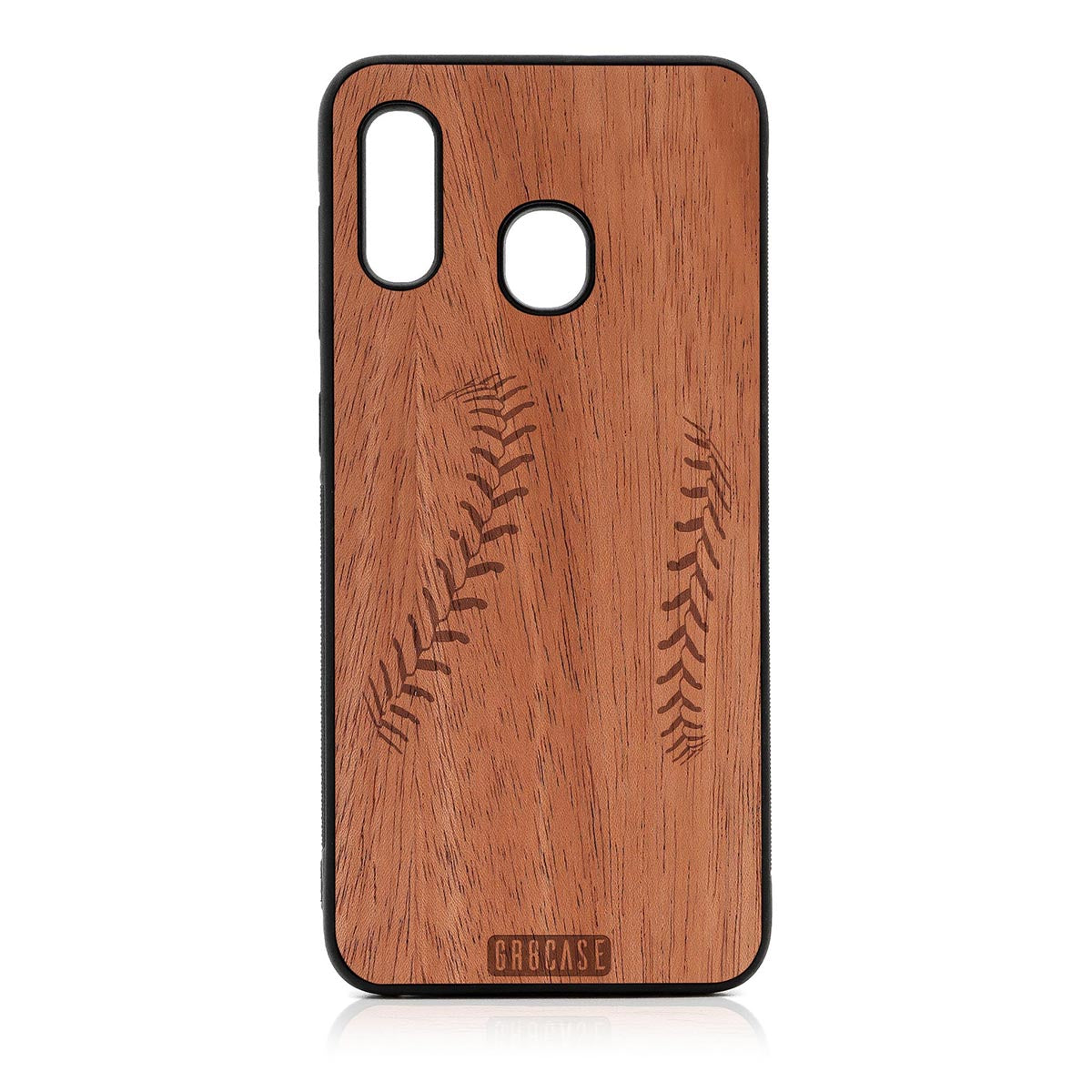 Baseball Stitches Design Wood Case For Samsung Galaxy A20 by GR8CASE