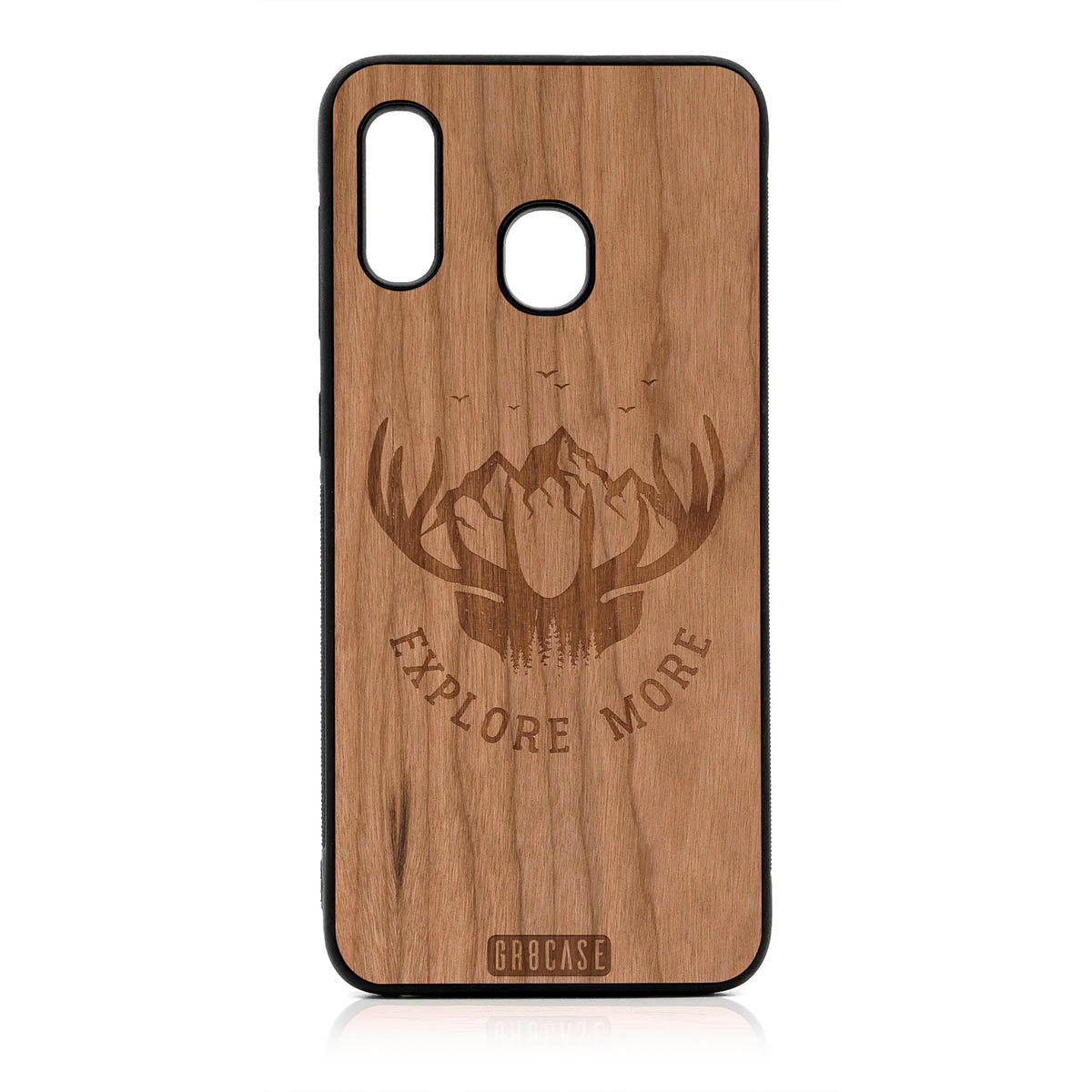 Explore More (Forest, Mountains & Antlers) Design Wood Case For Samsung Galaxy A20 by GR8CASE