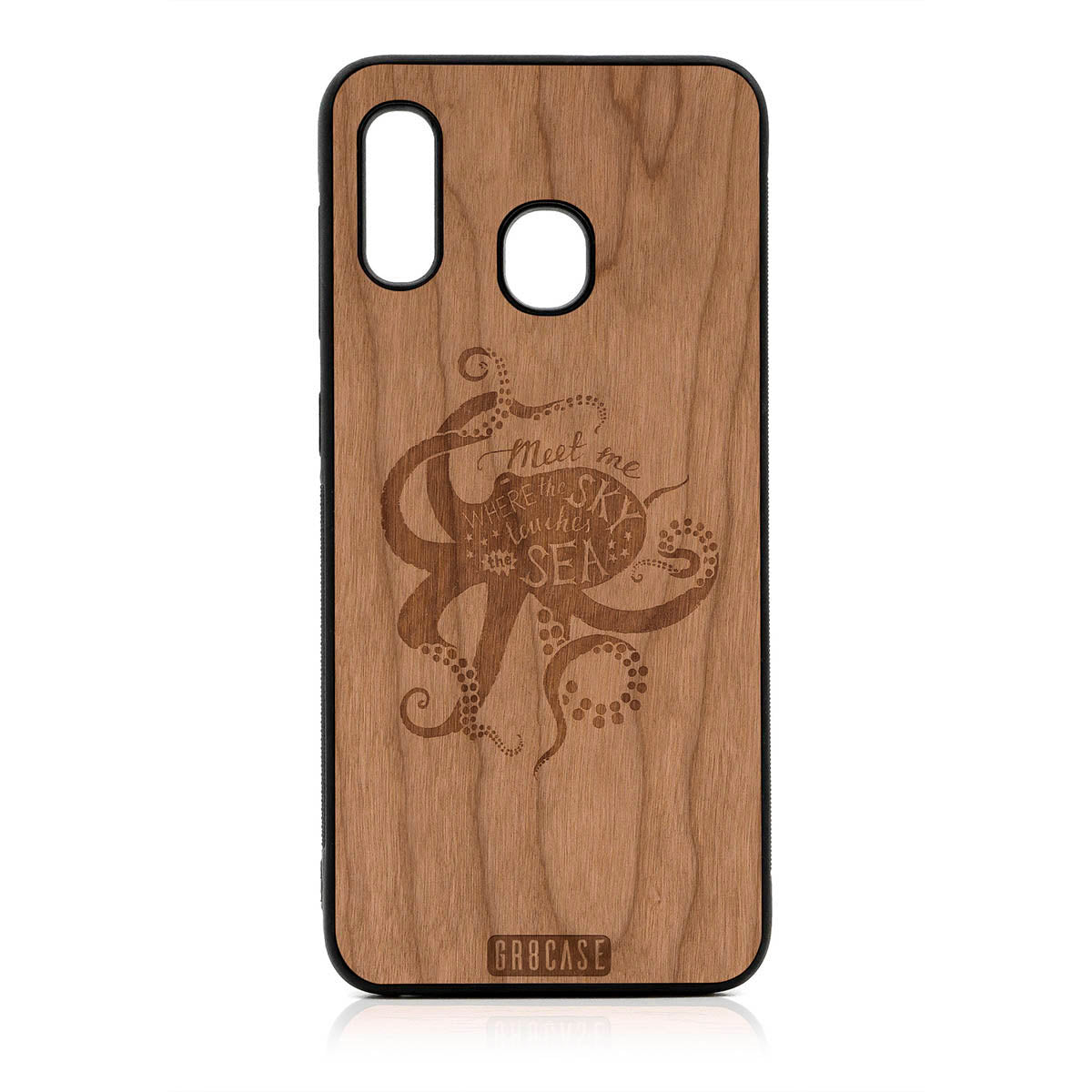 Meet Me Where The Sky Touches The Sea (Octopus) Design Wood Case For Samsung Galaxy A20