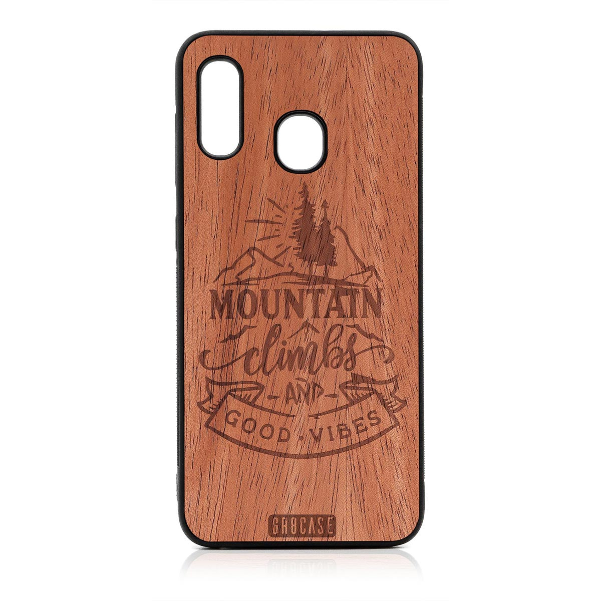 Mountain Climbs And Good Vibes Design Wood Case For Samsung Galaxy A20 by GR8CASE