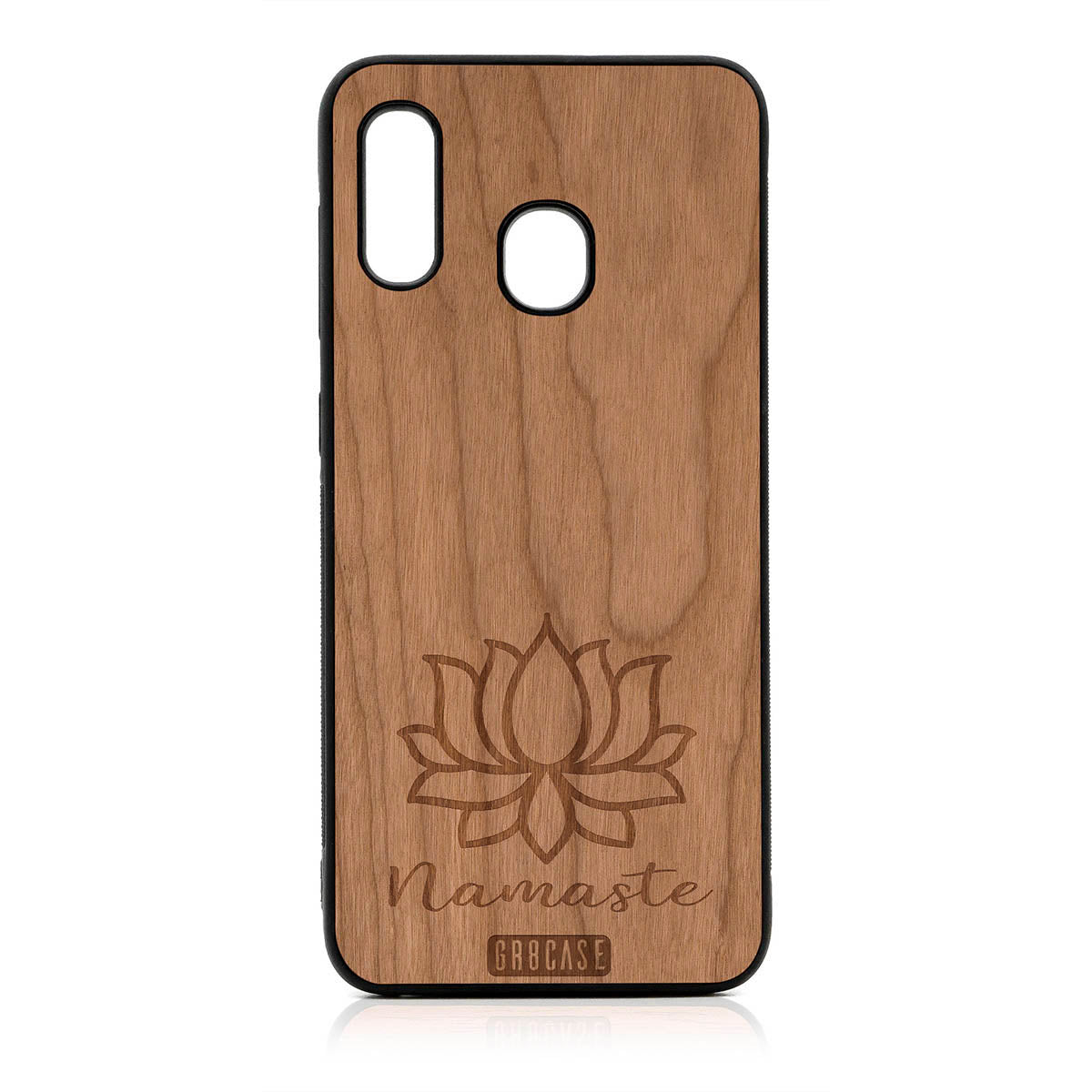 Namaste (Lotus Flower) Design Wood Case For Samsung Galaxy A20