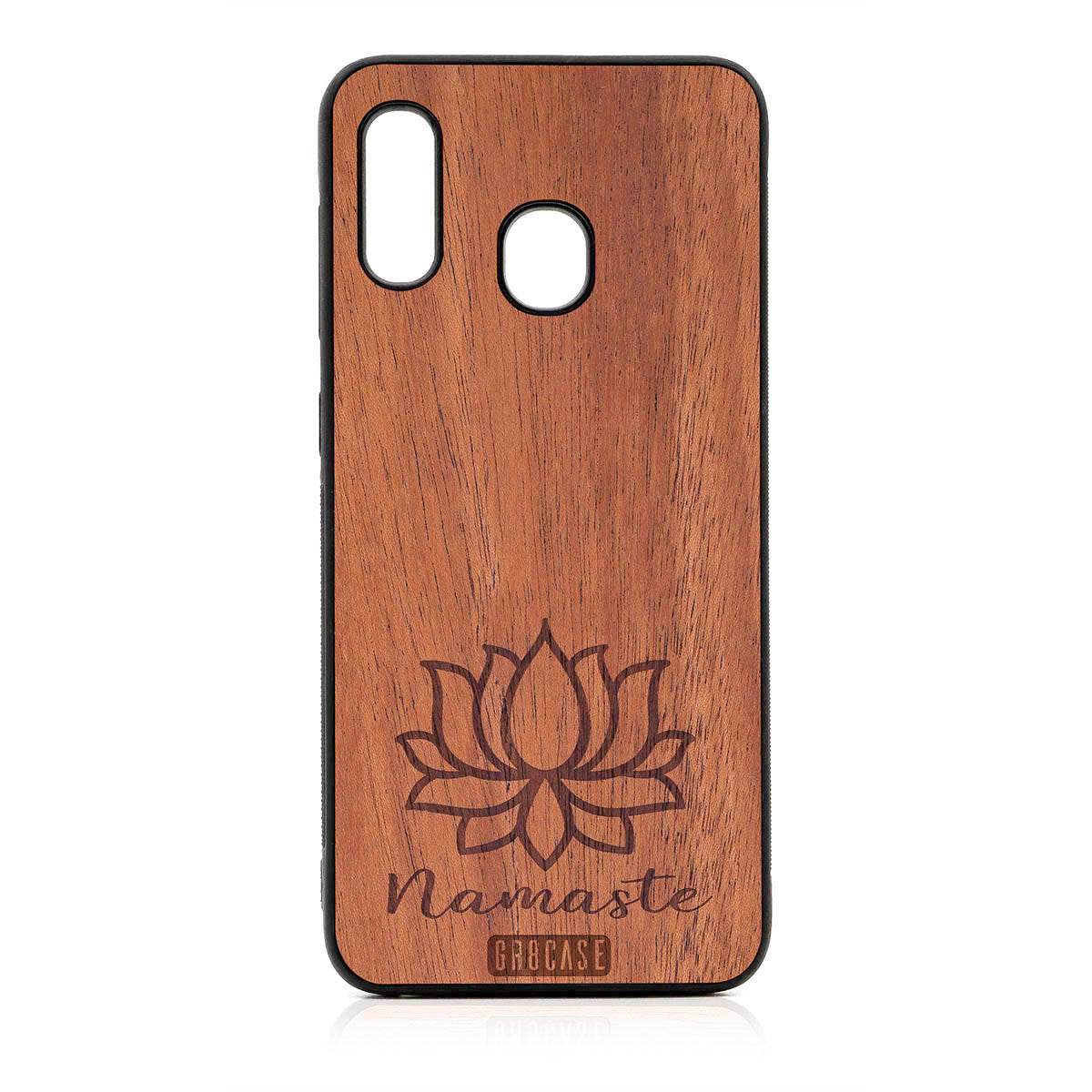 Namaste (Lotus Flower) Design Wood Case For Samsung Galaxy A20