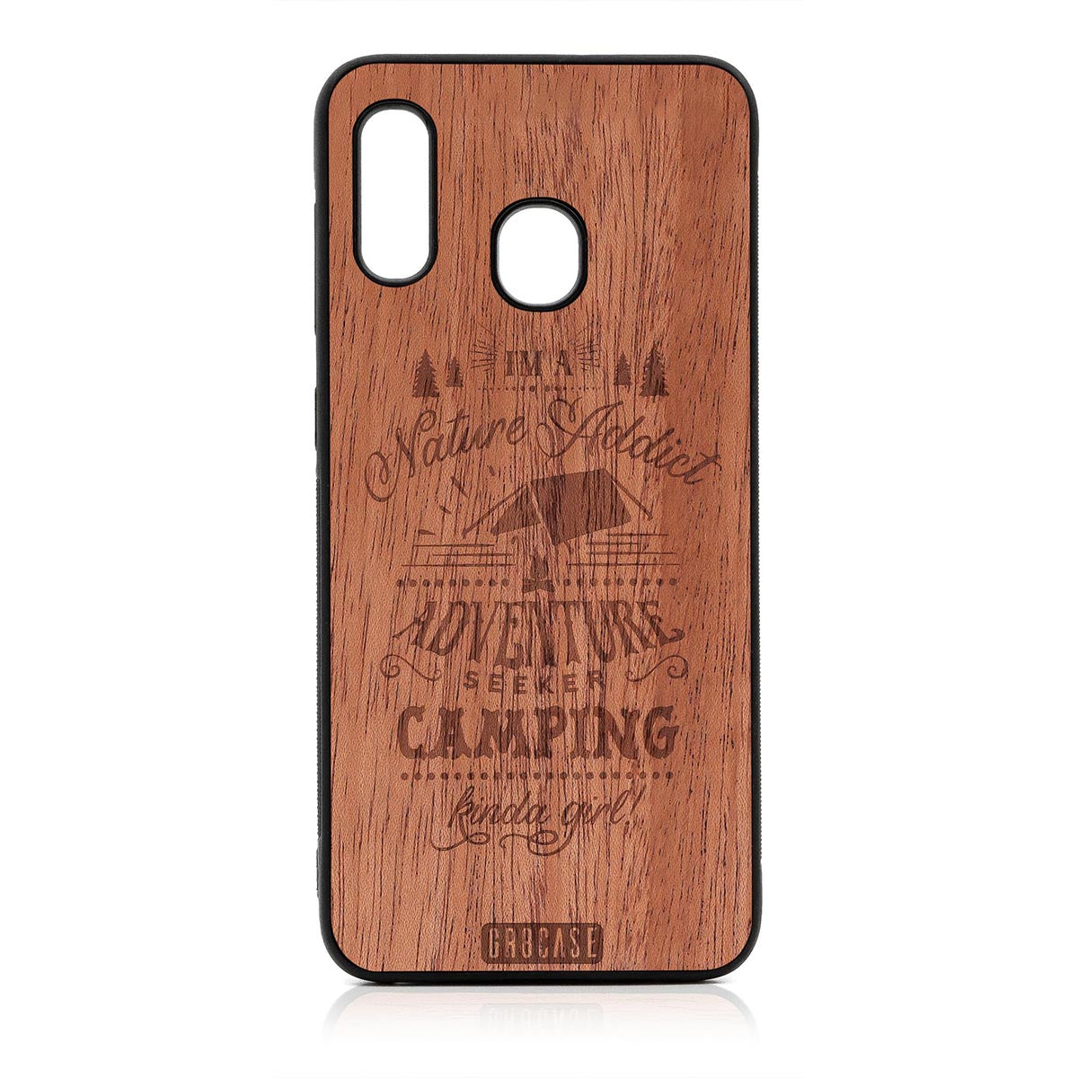 I'm A Nature Addict Adventure Seeker Camping Kinda Girl Design Wood Case For Samsung Galaxy A20 by GR8CASE