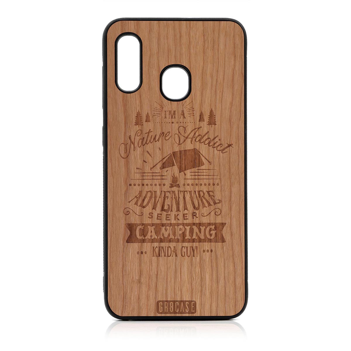 I'm A Nature Addict Adventure Seeker Camping Kinda Guy Design Wood Case For Samsung Galaxy A20 by GR8CASE