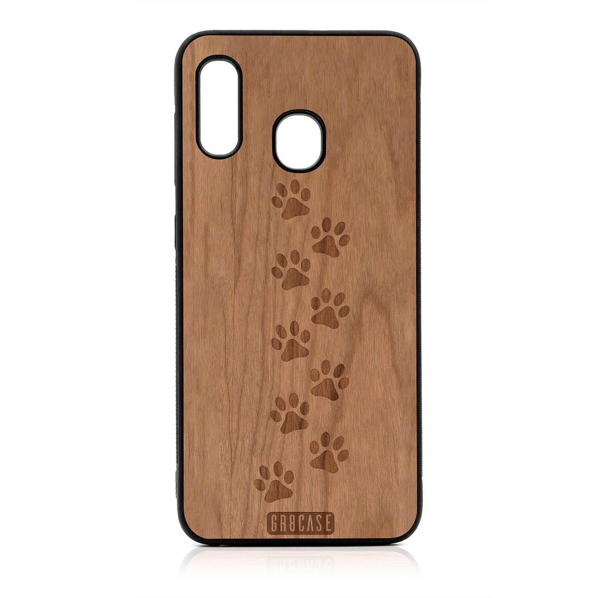 Paw Prints Design Wood Case For Samsung Galaxy A20 by GR8CASE