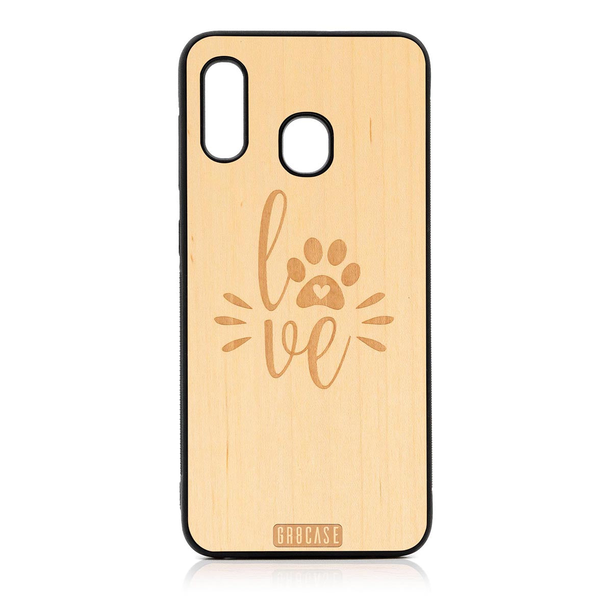 Paw Love Design Wood Case For Samsung Galaxy A20 by GR8CASE