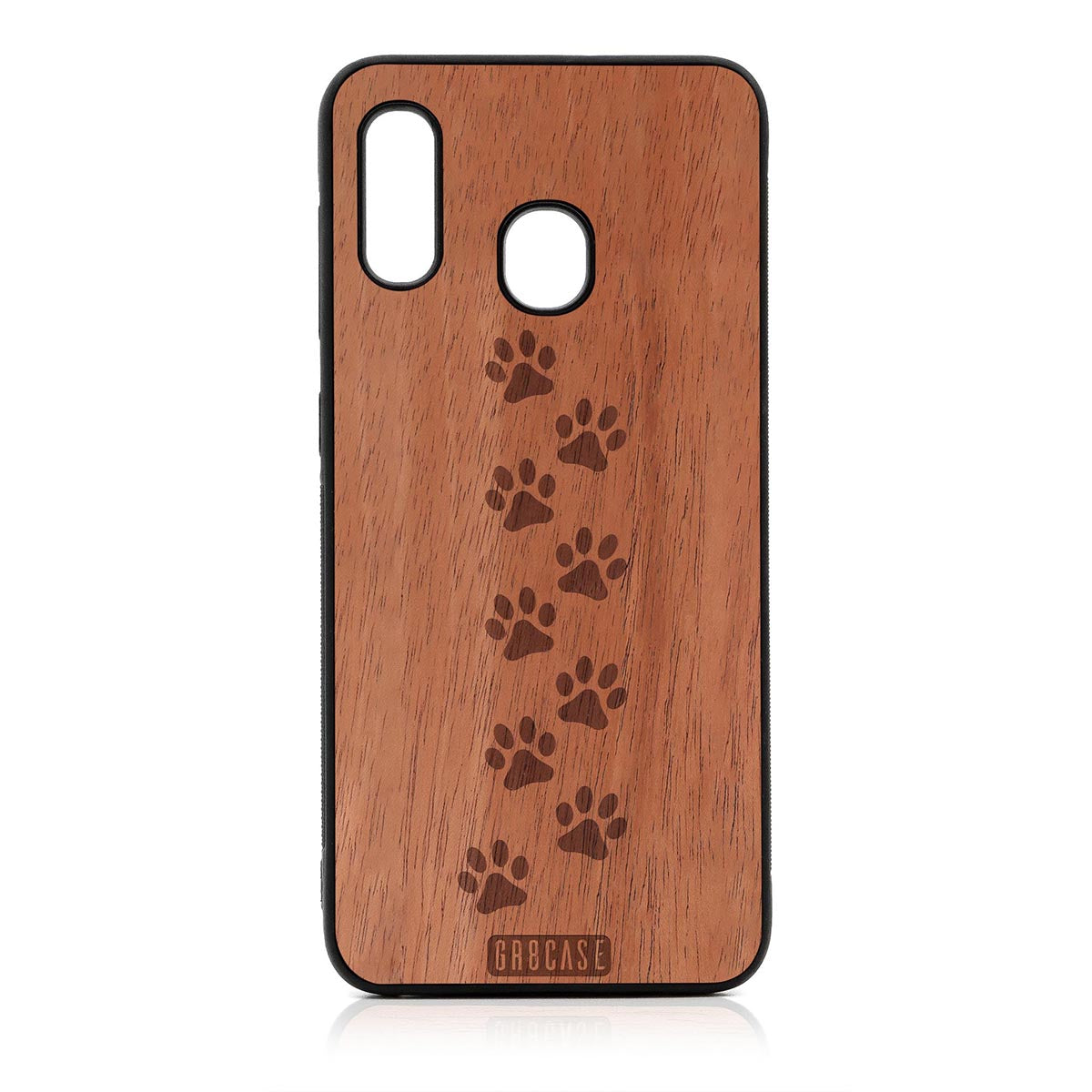 Paw Prints Design Wood Case For Samsung Galaxy A20 by GR8CASE